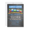 Boys Chalkboard  Train Birthday Party Invitation