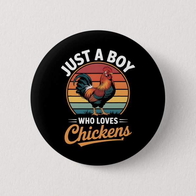 Boys Chicken _1  2 Inch Round Button (Front)