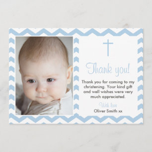 Boys Christening/Baptism Thank You card