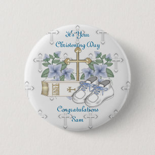 Boys Christening Shoes 2 Inch Round Button
