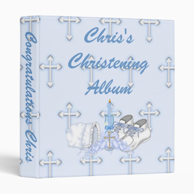 Boys Christening Wish Binder (Front/Spine)