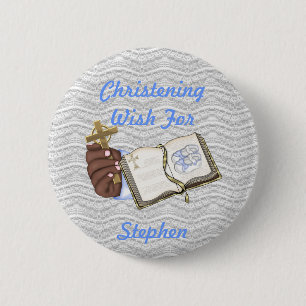 Boys Christenings Book 2 Inch Round Button
