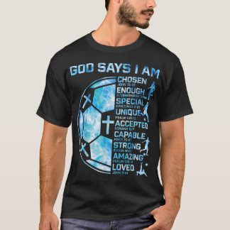 Boys Christian Soccer God Says I Am Religious T-Shirt