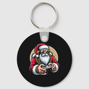 Boys Christmas Video Game Santa Gamer Xmas Keychain