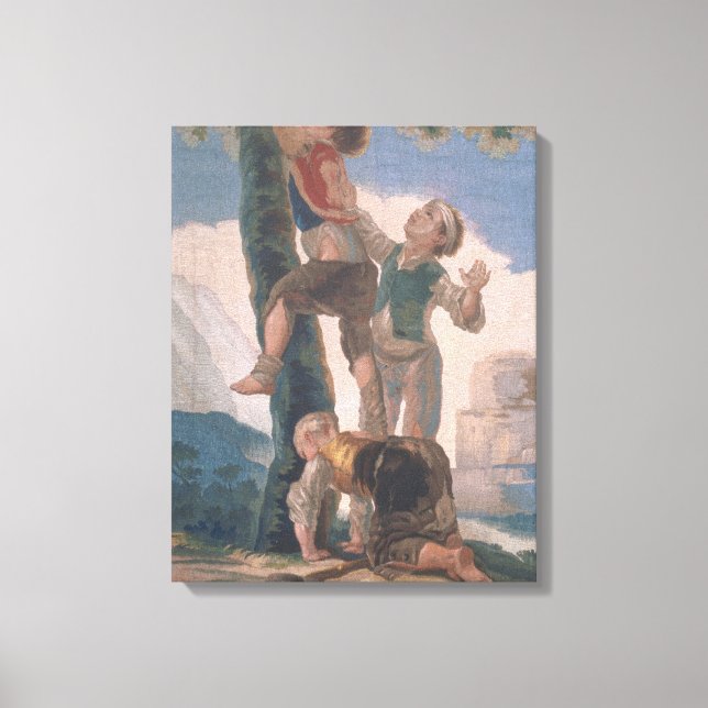 Boys Climbing a Tree Canvas Print (Front)