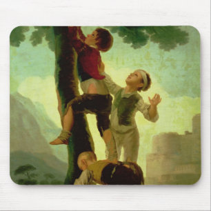 Boys Climbing a Tree, cartoon for a tapestry Mouse Pad