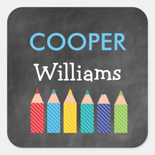 Boy's Colourful Pencils Back to School Stickers