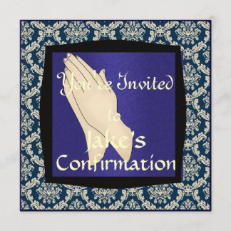 BOYS CONFIRMATION BLUE  INVITATIONS