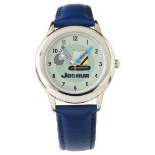 Boys Construction Digger Excavator and Name Kids Watch