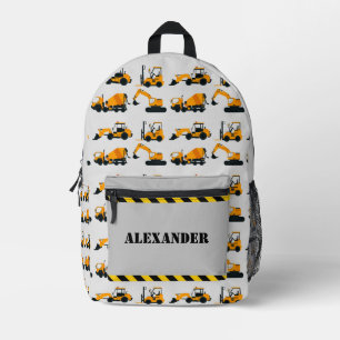 Boys Construction Diggers Personalized Backpack