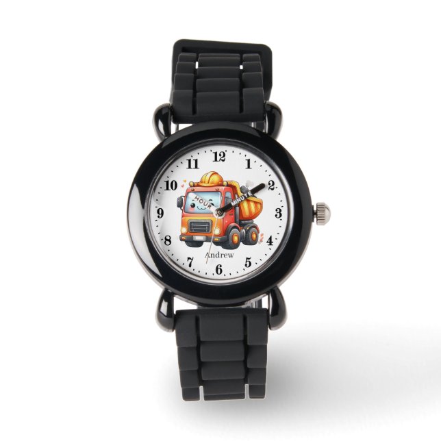 boys construction dump truck customizable  watch (Front)