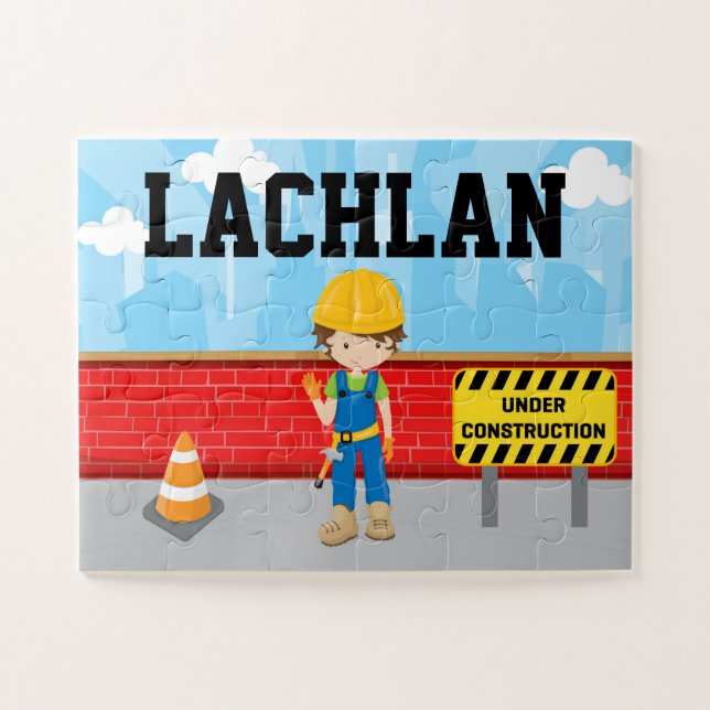 Boys Construction Themed Puzzle (Horizontal)