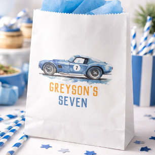 Boys Cool Blue Racing Car Kids Birthday Favour Bag
