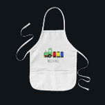 Boy's Cool Doodle Colourful Locomotive Train & Kids Apron<br><div class="desc">This cute design is a part of a collection featuring cute transport doodles for boy's apparel and accessories. The design features a doodle colourful locomotive train in primary colours, and can be personalized with your boy's name. Perfect for little travellers or train lovers! Check out our store for other cool...</div>