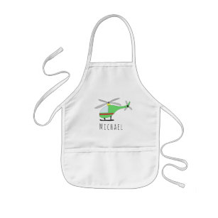 Boy's Cool Doodle Cool Helicopter & Name Kids Apron