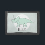 Boy's Cool Doodle Triceratops Dinosaur with Name Tri-fold Wallet<br><div class="desc">This cool design is a part of a collection featuring cute dinosaurs for little boy's apparel and accessories. This children's design features a hand drawn Triceratops doodle dinosaur and can be personalized with your boy's name. Check out our store for other dinosaur designs!</div>