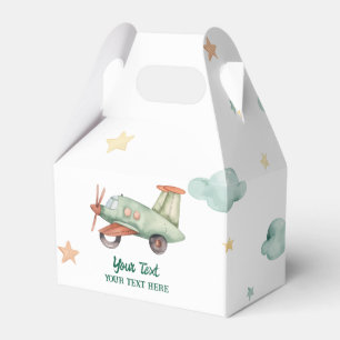 Boys Cool Modern Colourful Airplane Birthday Party Favor Box