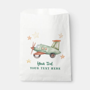 Boys Cool Modern Colourful Airplane Birthday Party Favour Bag