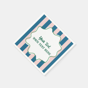 Boys Cool Modern Colourful Stirpes Birthday Party Napkin