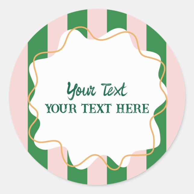 Boys Cool Modern Colourful Stripes Birthday Party  Classic Round Sticker (Front)