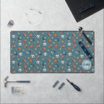 Boys Cool Sports Gaming Kids Desk Mat<br><div class="desc">This cool blue custom kids and teens gaming desk mat design features a blue cartoon sports pattern, with a soccer ball, basketball, tennis racket, football and trophy. There is also space for you to add your boys name and monogram in a sporty font. The perfect sport themed gift for any...</div>