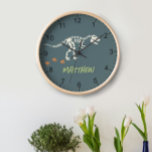 Boys Cool T-Rex Dinosaur Dig Kids Clock<br><div class="desc">This cool and modern boys clock features a t-Rex dinosaur skeleton. The clock can be personalized with your child’s name,  and has clear readable numbers. The perfect prehistoric dinosaur dig themed decor for your kids room or nursery.</div>