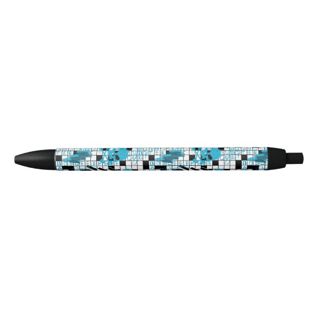 Boy's crossword puzzle black ink pen (Front)