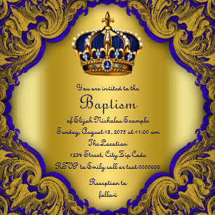 Royal Blue Christening Baptism Invitations Zazzle Ca