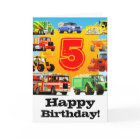 Boy's Custom Construction Truck Happy 5th Birthday