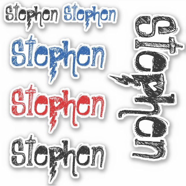 Boys Custom Name Vinyl Decal Personalized Graffiti (Front)