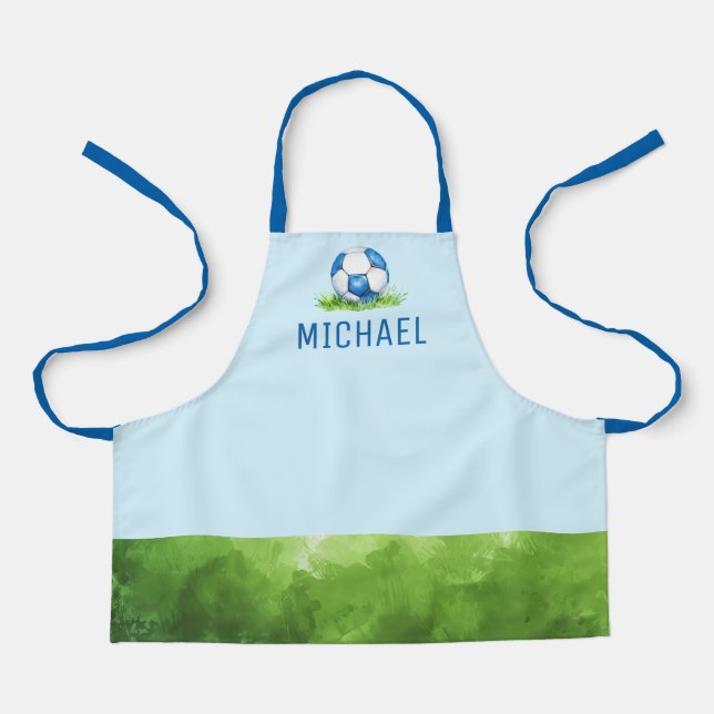 Boys Custom Soccer School Art  Apron (Front)