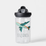Boys Cute Blue Airplane Kids Travel Water Bottle<br><div class="desc">This cute and modern kids water bottle design features a blue and orange airplane,  and can be personalized with your boy's name. Perfect for an aeroplane and travel-loving kid,  the perfect accessory for school or preschool! Check out our store for other whimsical travel designs.</div>