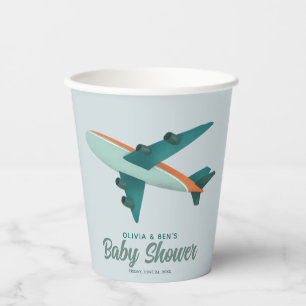 Boys Cute Blue Airplane Travel Paper Cups