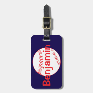Boys Cute Blue Baseball Sports Kids Luggage Tag
