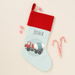 Boys Cute Blue Construction Transport Kids Christmas Stocking<br><div class="desc">This cute and modern kids construction Christmas stocking design features a whimsical concrete mixer and a place for you to add your boys name. Perfect for any little one dreaming of being a builder this holiday season.</div>
