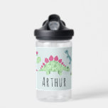 Boys Cute Blue T-Rex Dinosaur School Water Bottle<br><div class="desc">This cute and modern kids water bottle design features a blue dinosaur cartoon with a t-rex,  triceratops,  and other cute jungle designs. The bottle can be personalized with your boys name. The perfect dinosaur-themed addition to your kids school supplies,  perfect for kindergarten or preschool.</div>