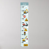 Boys Cute Construction Transport Growth Chart