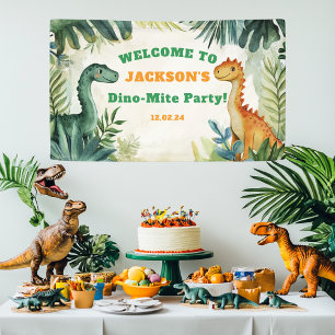Boys Cute Dinosaur Birthday Party Welcome Banner