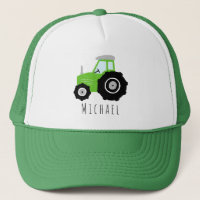 Boys Cute Green Tractor Farm and Name Kids