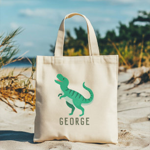 Boys Cute Jungle T-Rex Dinosaur Kids Tote Bag