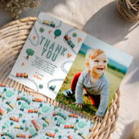 Boys Cute Train Photo Birthday