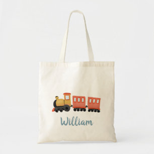 Boys Cute Train Travel Transport Kids Tote Bag