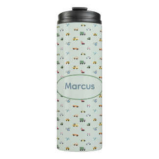 Boys Cute Transport Car Pattern monogram Kids Thermal Tumbler