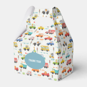 Boys Cute Transport Vehicle Pattern Birthday Favor Box