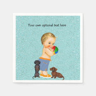 Boys Dachshund Pool Party Napkins