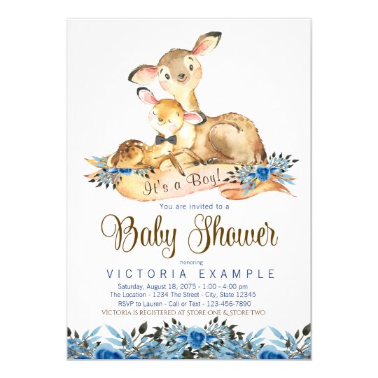 Boys Deer Baby Shower Invitations