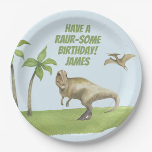 Boys Dinosaur Birthday  Paper Plate