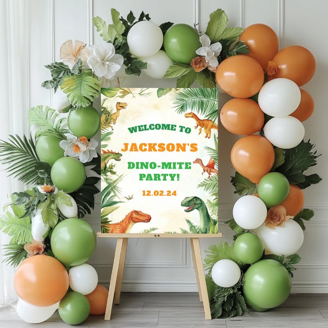 Boys Dinosaur Birthday Party Welcome Poster (Creator Uploaded)