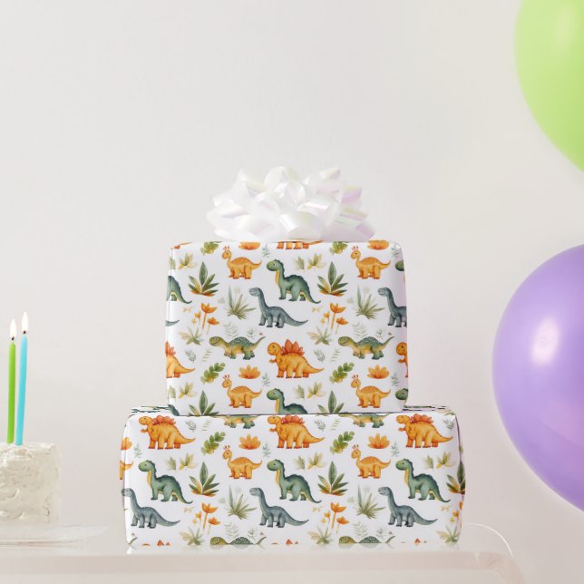 Boys Dinosaur Birthday Party Wrapping Paper (Party Gifts)