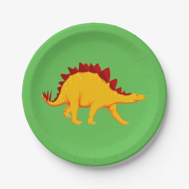 Boy's dinosaur party theme paper plate (Front)